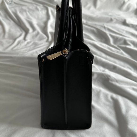 Michael Kors Medium Black Leather Satchel Handbag With Shoulder Strap - Picture 7 of 10